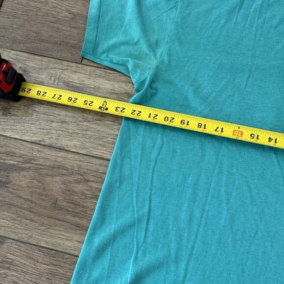 Vintage 80s Roebucks Teal Blank Pocket Shirt - Picture 8 of 9